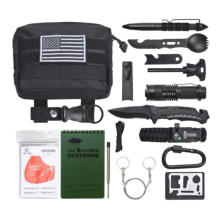 Emergency Survival Kit 16 in 1, Upgrade Compact Survival Gear Cool EDC Survival Tool for Cars,Gifts for Men Husband Dad Friend